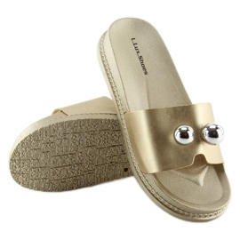 Dámské zlaté pantofle 1897 Gold zlatý 2