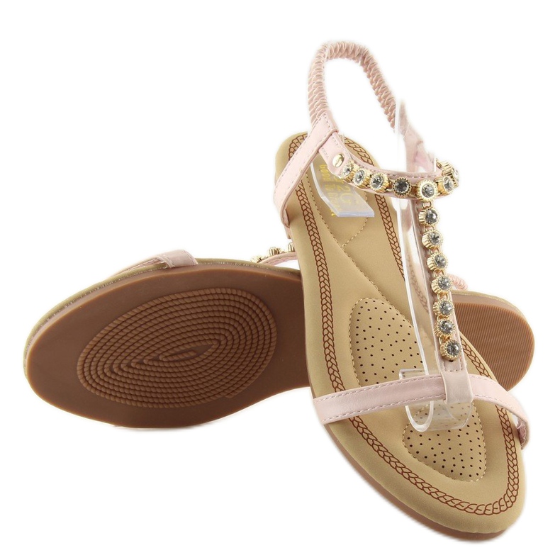 Sandály s růžovými kubickými zirkony AS10875 Pink 1