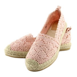 Růžové krajkové espadrilky BB11 Pink růžový 2