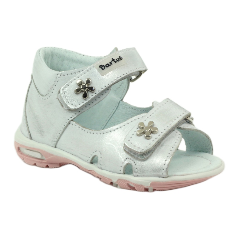 Bartuś flexibilní dívčí sandály pro stříbrnou kovovou suchý zip stříbrný 1 Bartuś flexibilní dívčí sandály pro stříbrnou kovovou suchý zip stříbrný 1