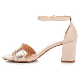 Vinceza Semišové vincezové sandály na vysokém podpatku hnědý 1