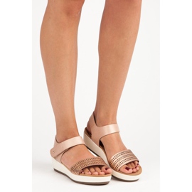 Stylové sandály vinceza na suchý zip růžový 1