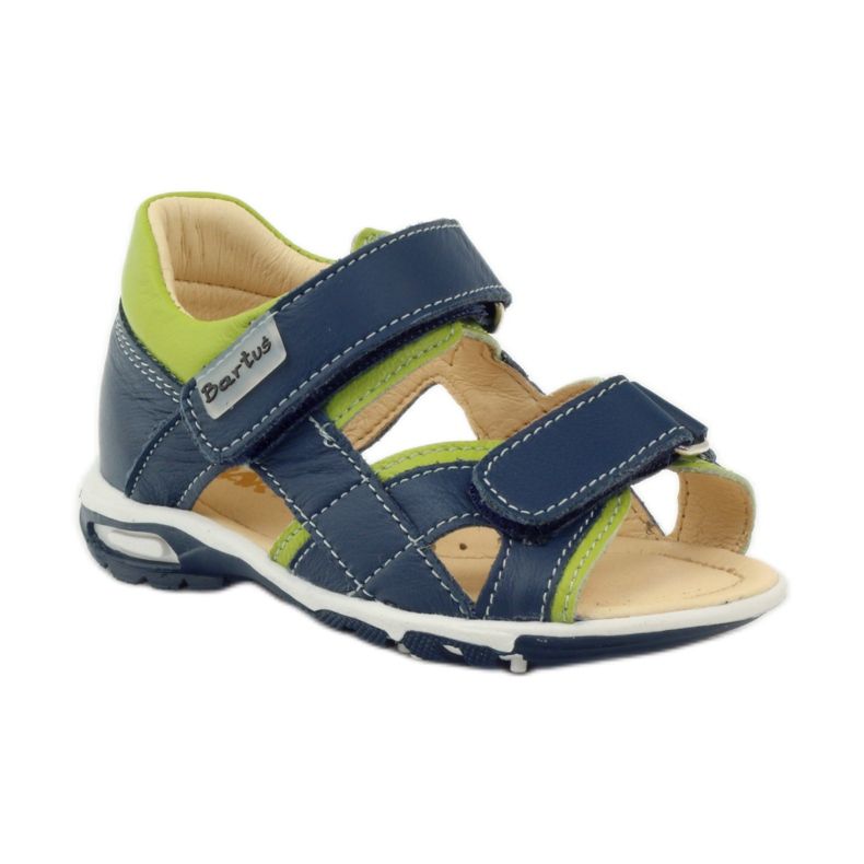 Sandály na suchý zip Bartuś 137 navy blue námořnická modř zelený 1