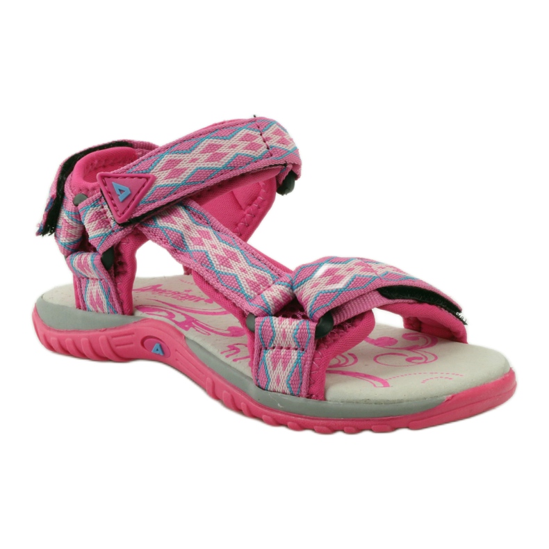 American Club Sandály s americkou koženou vložkou 5268 fialový růžový 1