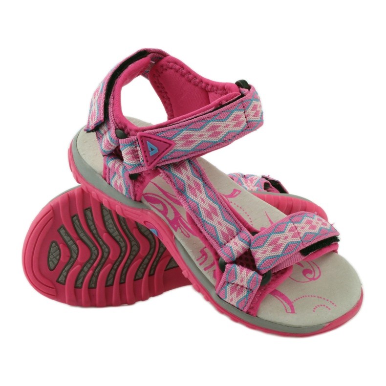 American Club Sandály s americkou koženou vložkou 5268 fialový růžový 3