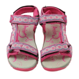 American Club Sandály s americkou koženou vložkou 5268 fialový růžový 4