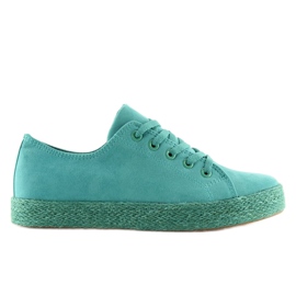 Espadrilky celobarevné tyrkysové K1830201 Azul zelený 2