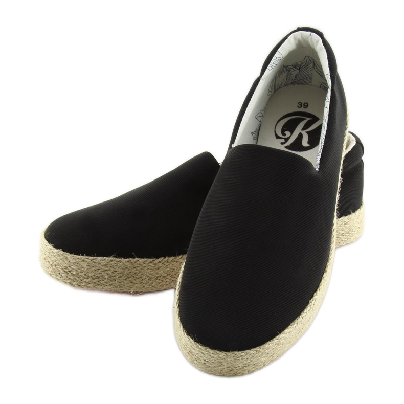 Černé nazouvací espadrilky k1833801 negro černá 1