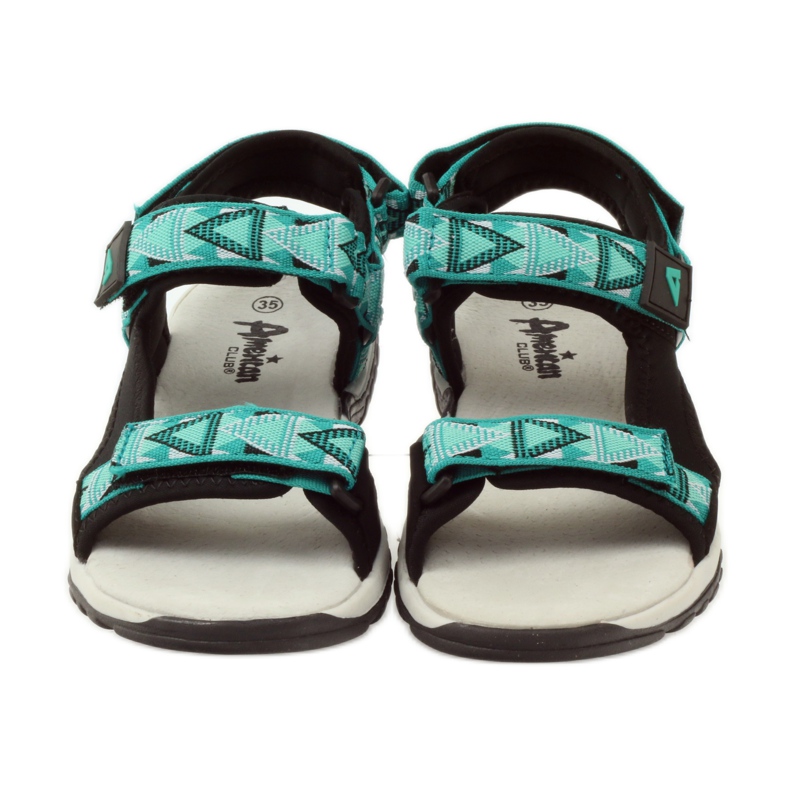 American Club Sandály s americkou koženou vložkou 6102 zelená černá 4