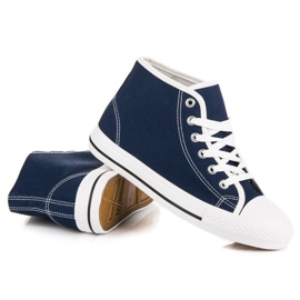 Tmavě modré tenisky nad kotník modrý 1