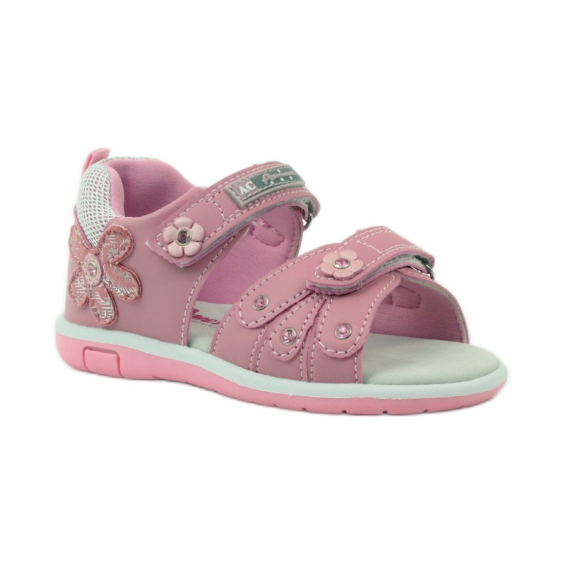 American Club Sandály s americkou koženou vložkou 87285 růžový 1