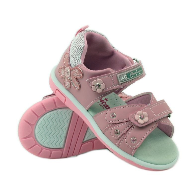 American Club Sandály s americkou koženou vložkou 87285 růžový 3