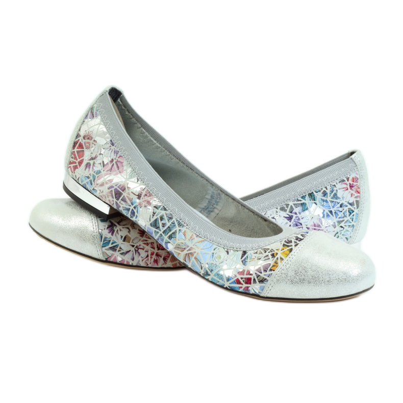 Dámské baleríny elastické Gamis 1402 šedé šedá vícebarevný 3