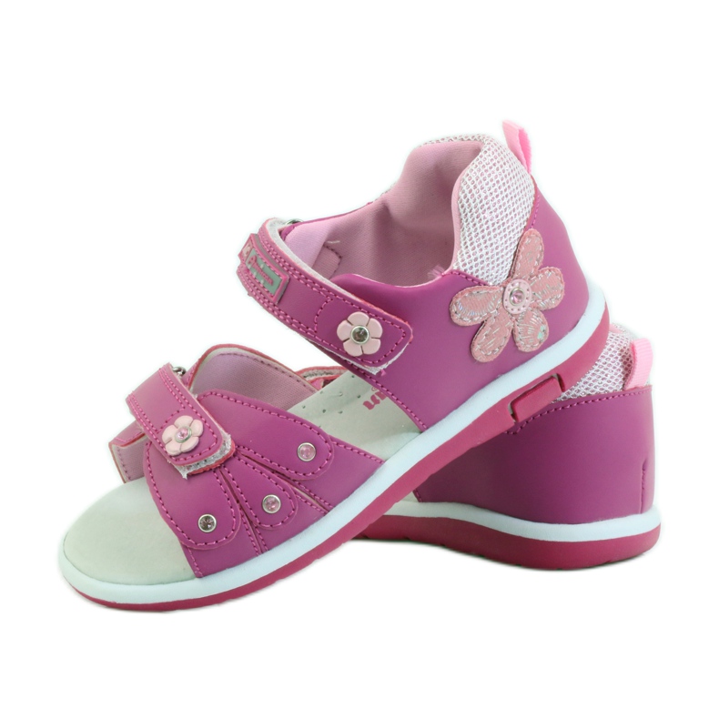 American Club Sandály s americkou koženou vložkou 87285 růžový 3