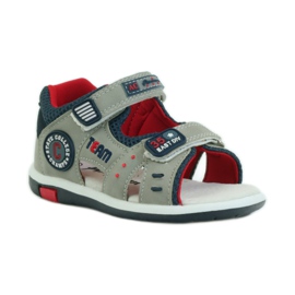 American Club Sandály s americkou koženou vložkou 87297 námořnická modrá šedá 1