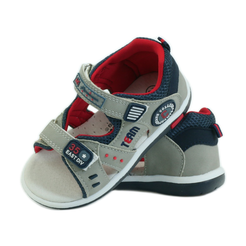 American Club Sandály s americkou koženou vložkou 87297 námořnická modrá šedá 3