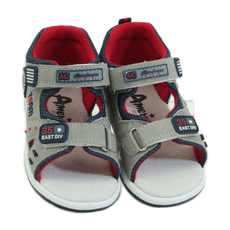 American Club Sandály s americkou koženou vložkou 87297 námořnická modrá šedá 4