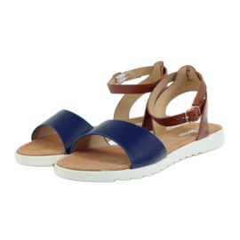 American Club Americké sandály z kůže 170621 hnědý námořnická modrá 3 American Club Americké sandály z kůže 170621 hnědý námořnická modrá 3