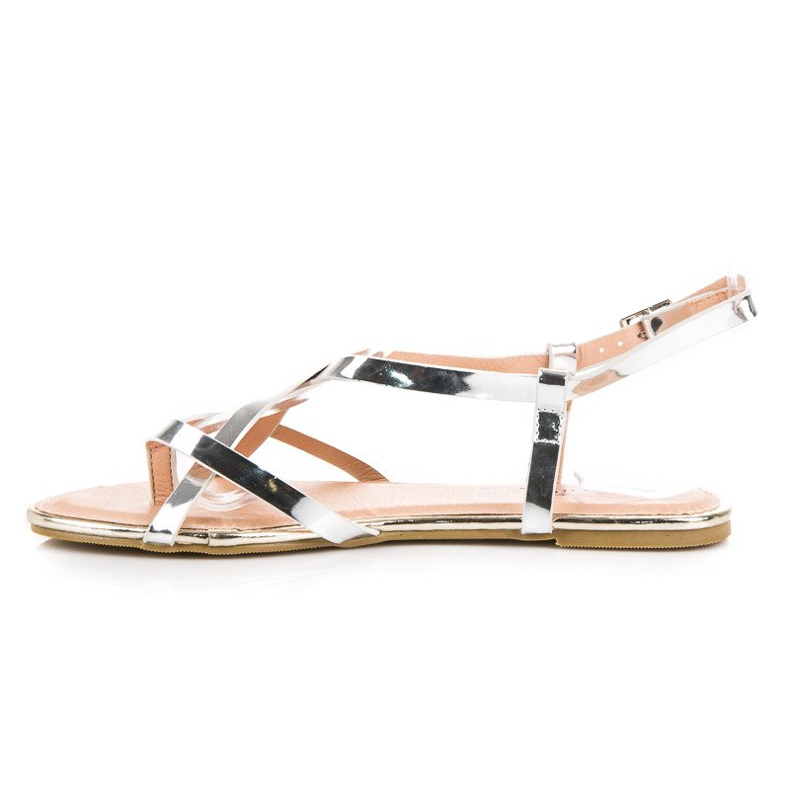 Evento Stříbrné ploché sandály šedá 2