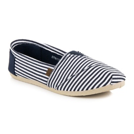 McKey Pohodlné pruhované espadrilky modrý 2