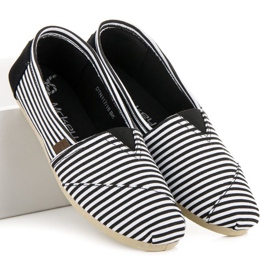 McKey Pohodlné pruhované espadrilky černá 1