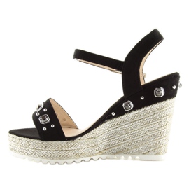 Černé espadrilky na klínech, černé TS-2730 Black černý 1