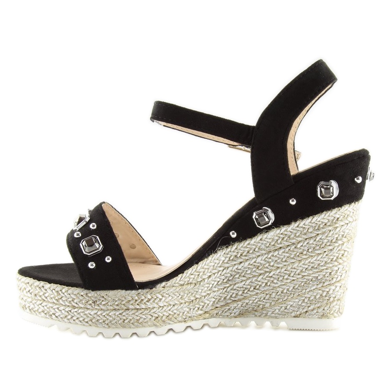Černé espadrilky na klínech, černé TS-2730 Black černý 1