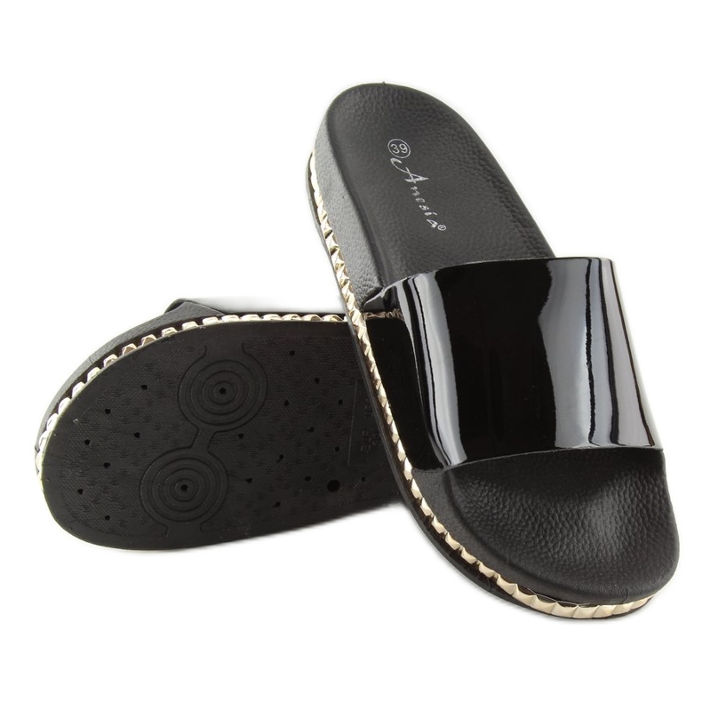 Černé dámské černé pantofle N-29 černé černá 2 Černé dámské černé pantofle N-29 černé černá 2