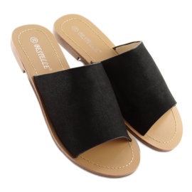 H8-116 černé rovné černé pantofle černý 2