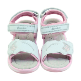 American Club Dětské boty sandály kožená stélka zářící americká růžový šedá bílý 5