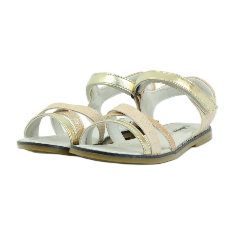 American Club Sandály s americkou koženou vložkou 5019 žlutá hnědý 3