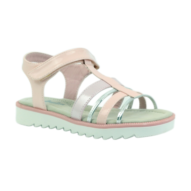 American Club Sandály s americkou koženou vložkou 16903 růžový šedá 1