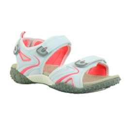 American Club Sandály s americkou koženou vložkou 1707 oranžový bílý 1