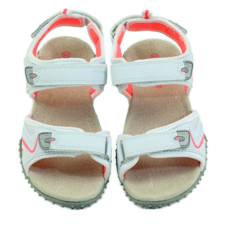 American Club Sandály s americkou koženou vložkou 1707 oranžový bílý 4