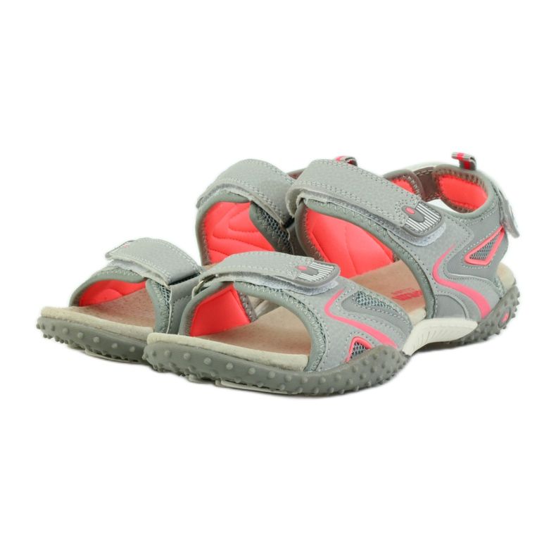 American Club Sandály s americkou koženou vložkou 1707 šedá oranžový 3