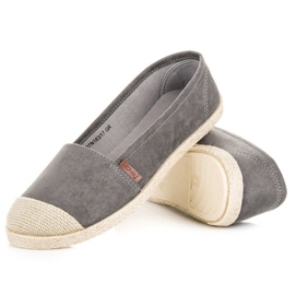 McKey Šedé semišové espadrilky šedá 2