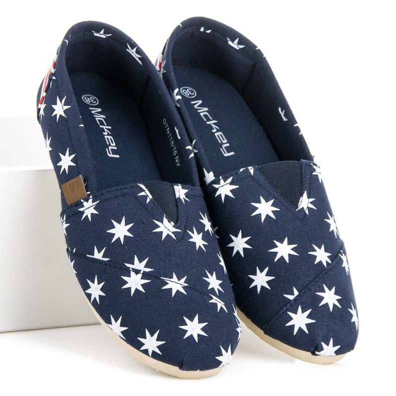 McKey Módní nazouvací espadrilky bílý námořnická modř 2