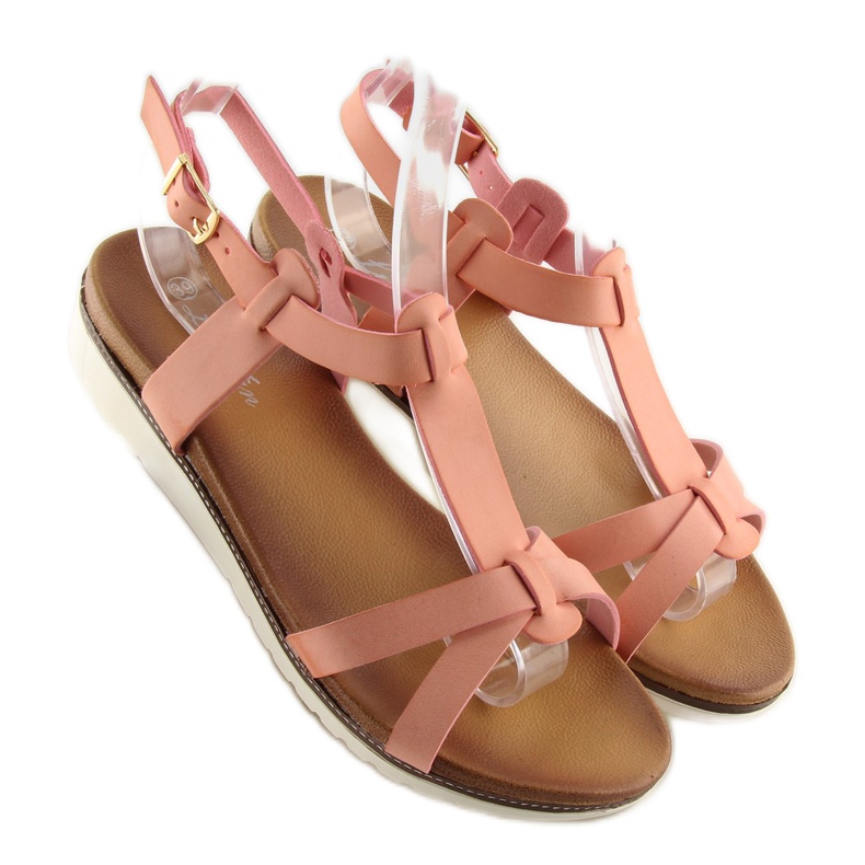 Růžové dámské sandály C1822 růžové růžový 1