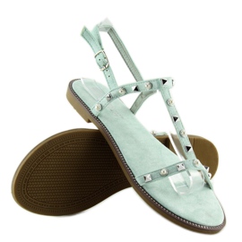 Sandály s mátovými cvočky S-375 Green zelený 1