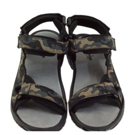 American Club Sandály s americkou koženou vložkou 1728 černá hnědý 4