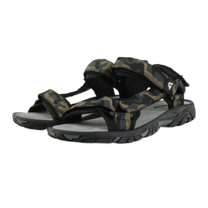 American Club Kožené sandály American 1728 camo šedá hnědý černý 3
