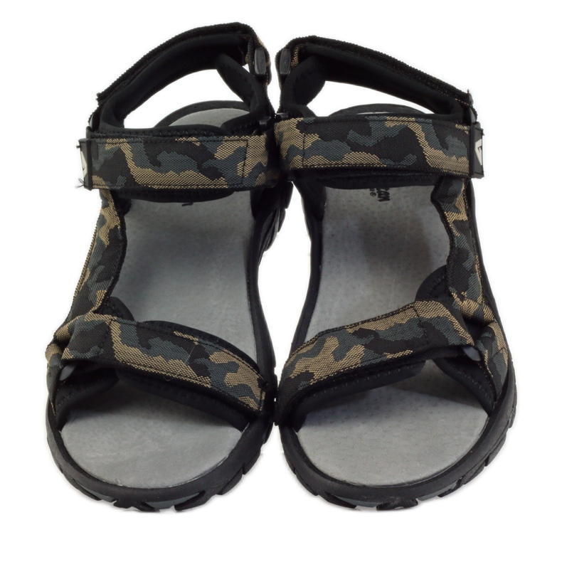 American Club Kožené sandály American 1728 camo šedá hnědý černý 4
