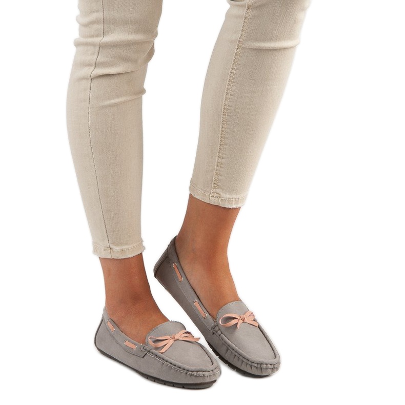 Tullo Stylové semišové mokasíny šedá 1