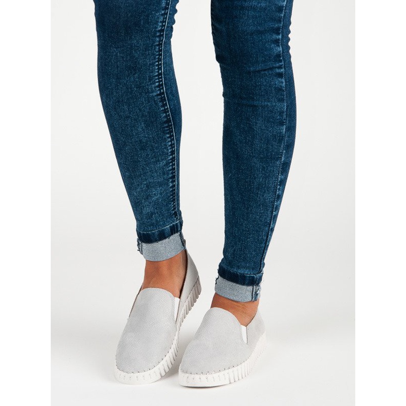 Tullo Šedé semišové slipy šedá 2