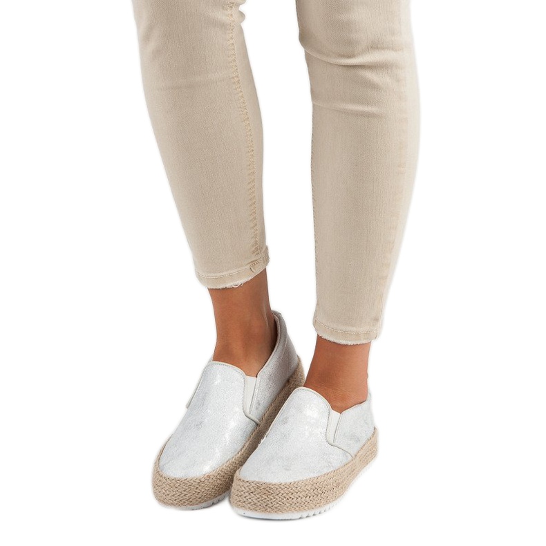 Betler Stříbrné Espadrilky Na Platformě šedá 1