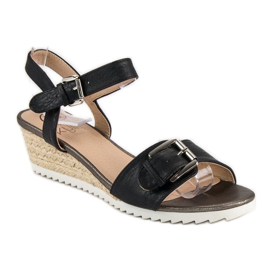 Kylie Espadrilky sandály s přezkou černý 1