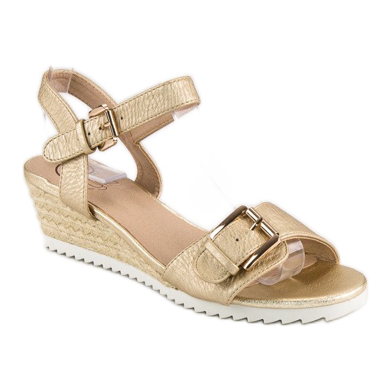 Kylie Espadrilky sandály s přezkou žluť 1