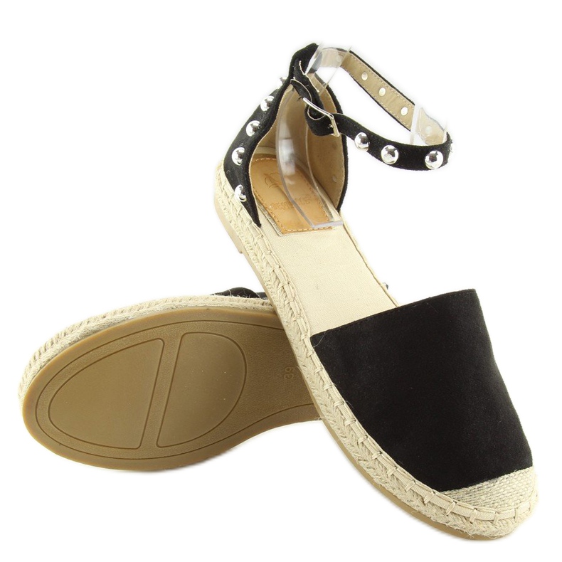 Černé espadrilky s cvočky A636-ESP-1 černé černý 1