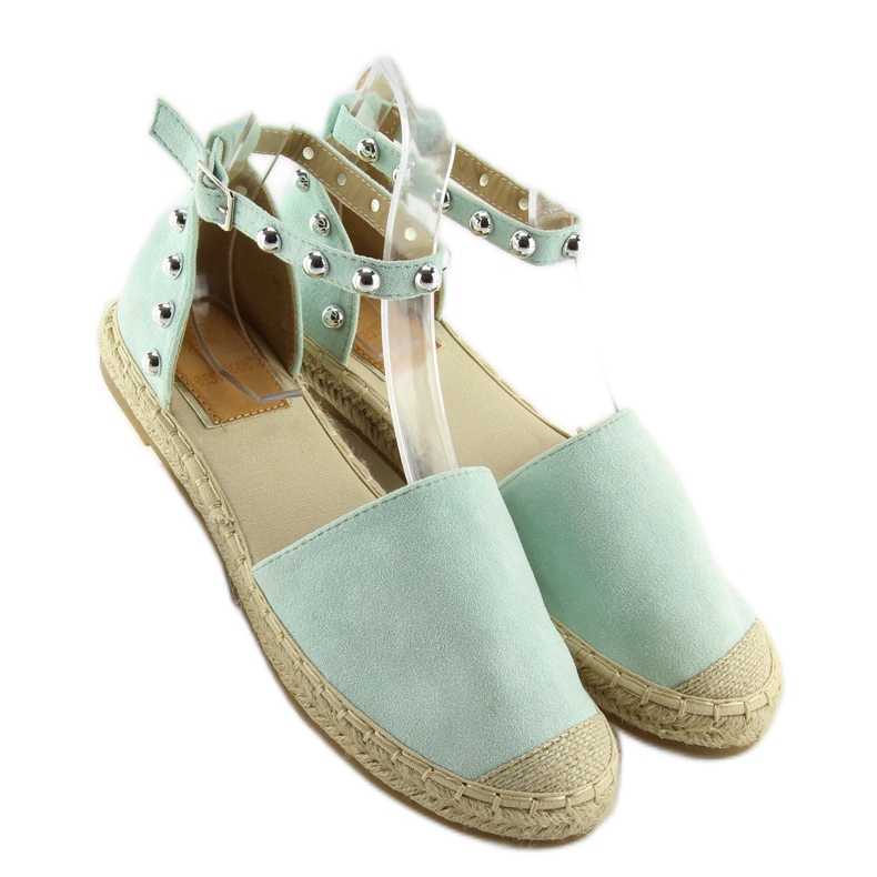 Zelené espadrilky s cvočky A636-ESP-1 Zelené modrý 1