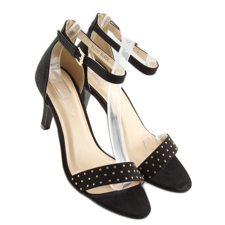 Sandály na pohodlném podpatku černé BL0764 černá 2 Sandály na pohodlném podpatku černé BL0764 černá 2